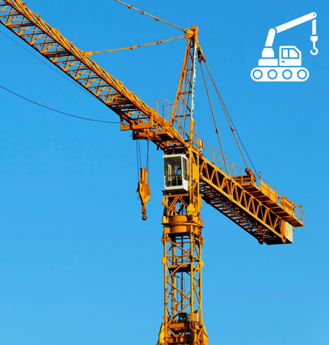 Maquinaria de construcción con grúa