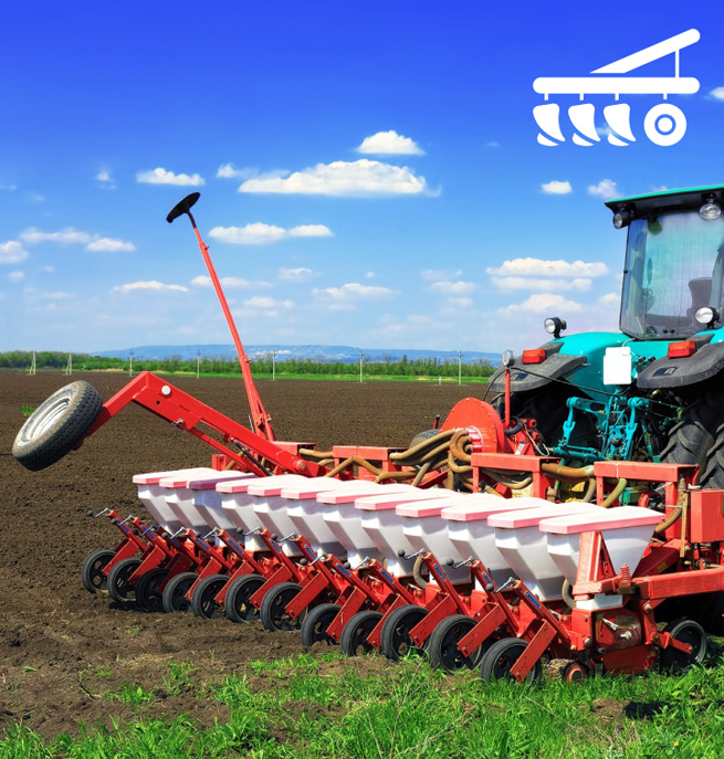 Equipo agrícola de tractor